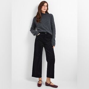 Simons high rise wide leg black corduroy pants size 6